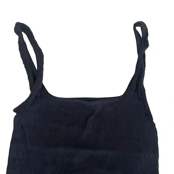 Free People Intimately Square One Seamless Women’s Cami Top Black SZ XS/ S #1659 - Picture 2 of 9